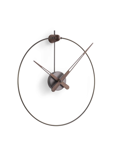 [MICRO ANDA T/MCANT] MICRO ANDA T : Horloge Micro Anda T en boîtier et cercle finition laiton graphite avec aiguilles en noyer 50 cm
