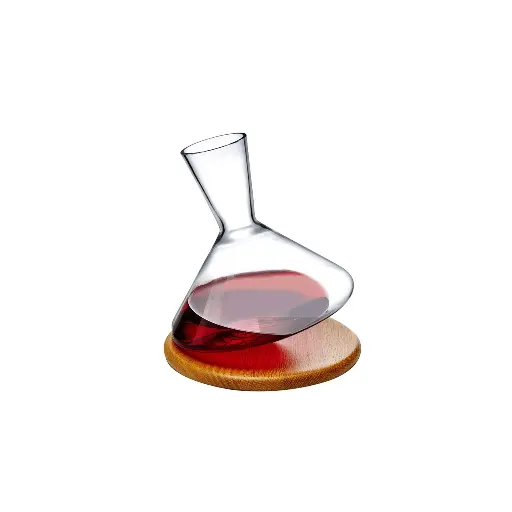 [1050501] BALANCE : Carafe à vin avec base en bois