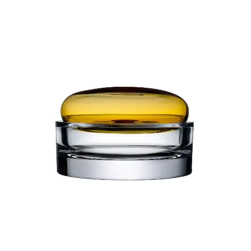 [1105402] ECRIN : Grand vase Ecrin avec couvercle ambre